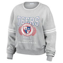Philadelphia 76ers WEAR by Erin Andrews Women's French Terry Pullover Sweatshirt Heather Gray - NBA