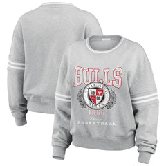Chicago Bulls WEAR by Erin Andrews Women's French Terry Pullover Sweatshirt Heather Gray - NBA