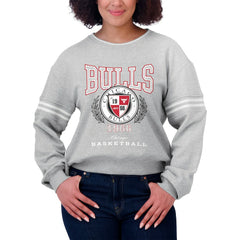 Chicago Bulls WEAR by Erin Andrews Women's French Terry Pullover Sweatshirt Heather Gray - NBA