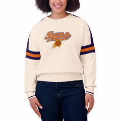Phoenix Suns WEAR by Erin Andrews Women's Stripe Pullover Sweater Cream - NBA