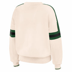 Milwaukee Bucks WEAR by Erin Andrews Women's Stripe Pullover Sweater Cream - NBA