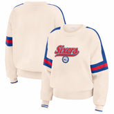 Philadelphia 76ers WEAR by Erin Andrews Women's Stripe Pullover Sweater Cream - NBA