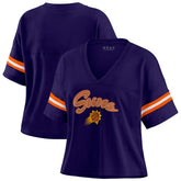 Phoenix Suns WEAR by Erin Andrews Women's Plus Size Color Block Boxy V-Neck T-Shirt Purple - NBA