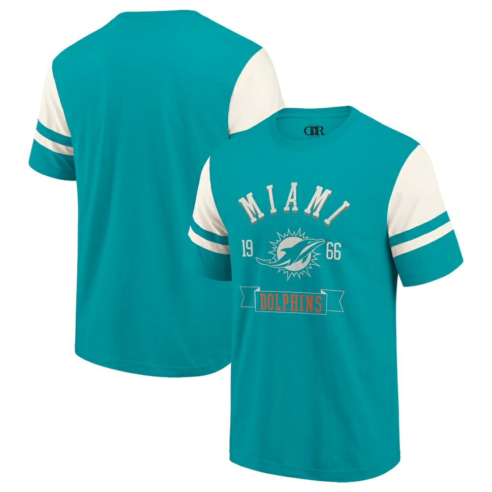 Miami Dolphins Darius Rucker Collection Football T-Shirt Aqua | Fanatics