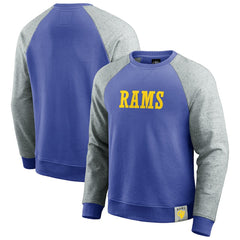 Los Angeles Rams Darius Rucker Collection Colorblock Pullover Sweatshirt Royal/Heather Gray | Fanatics