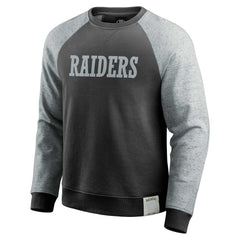 Las Vegas Raiders Darius Rucker Collection Colorblock Pullover Sweatshirt Black/Heather Gray | Fanatics