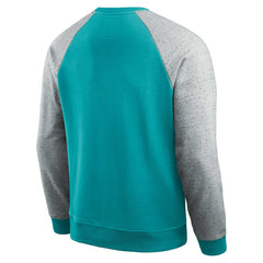 Miami Dolphins Darius Rucker Collection Colorblock Pullover Sweatshirt Aqua/Heather Gray | Fanatics