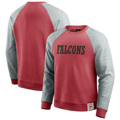 Atlanta Falcons Darius Rucker Collection Colorblock Pullover Sweatshirt Red/Heather Gray | Fanatics