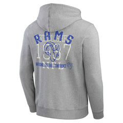 Los Angeles Rams Darius Rucker Collection Vintage Stripe Full-Zip Hoodie Heather Gray | Fanatics