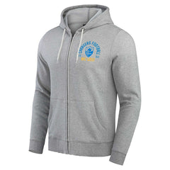 Los Angeles Chargers Darius Rucker Collection Vintage Stripe Full-Zip Hoodie Heather Gray | Fanatics