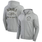 Cincinnati Bengals Darius Rucker Collection Vintage Stripe Full-Zip Hoodie Heather Gray | Fanatics