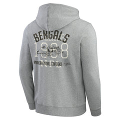 Cincinnati Bengals Darius Rucker Collection Vintage Stripe Full-Zip Hoodie Heather Gray | Fanatics