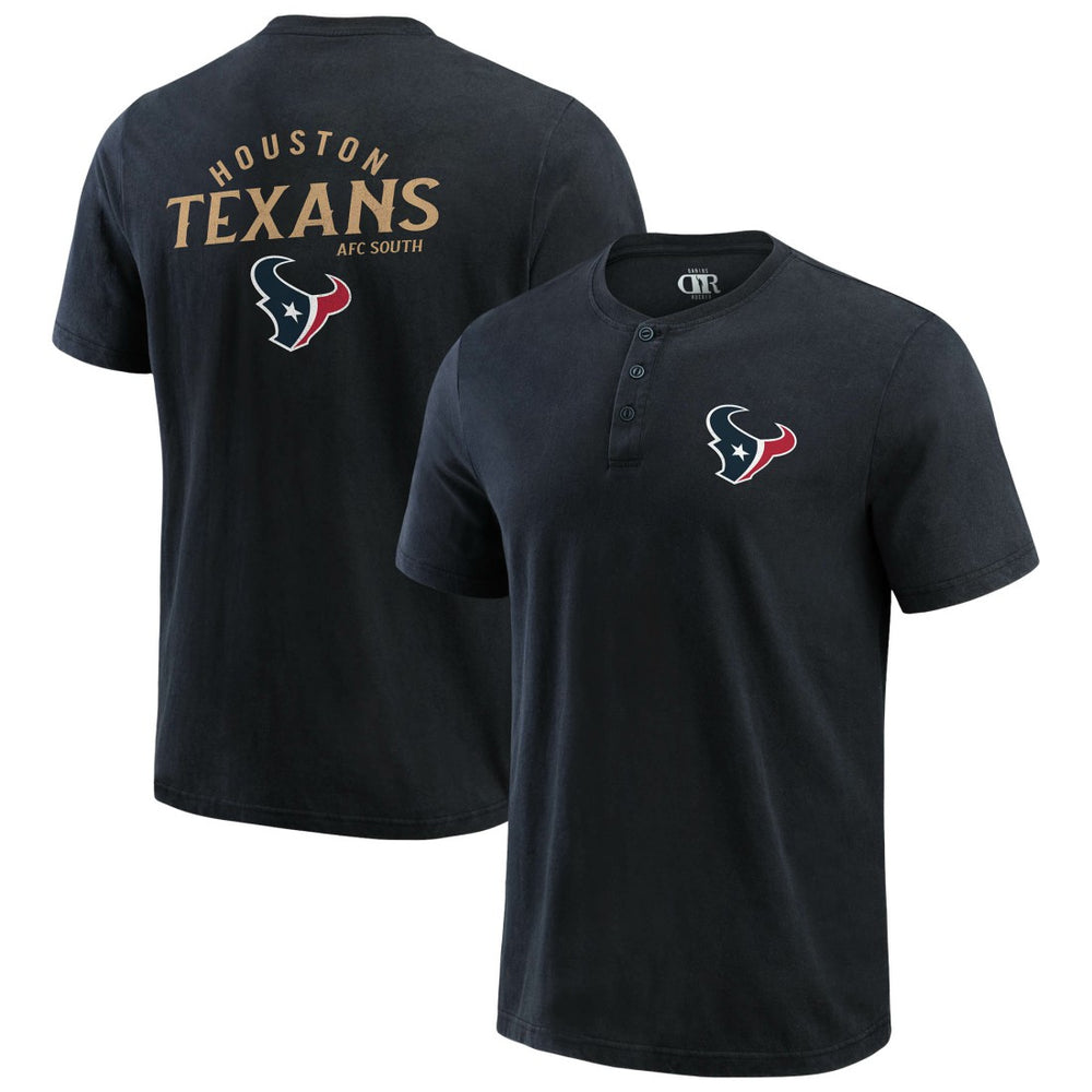 Houston Texans Darius Rucker Collection Washed Henley T-Shirt Black | Fanatics