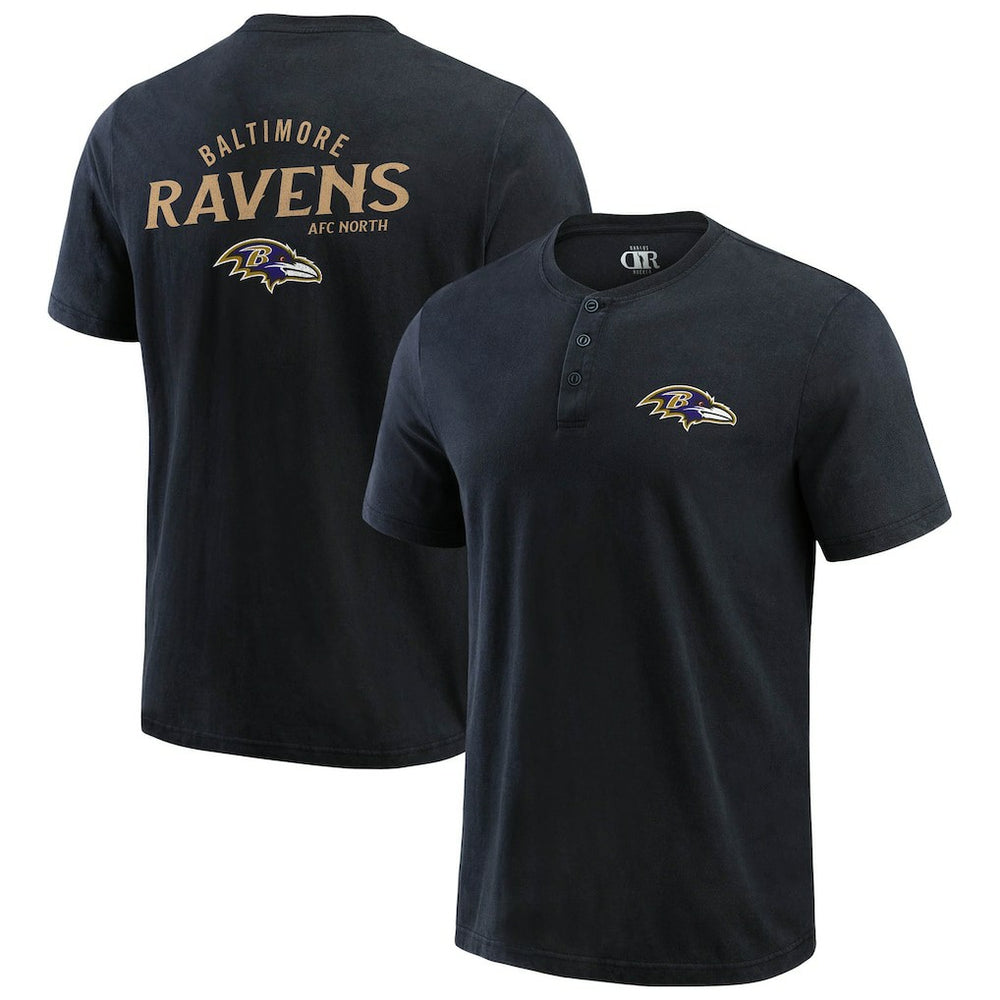 Baltimore Ravens Darius Rucker Collection Washed Henley T-Shirt Black | Fanatics