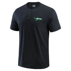 New York Jets Darius Rucker Collection Washed Henley T-Shirt Black | Fanatics