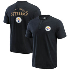 Pittsburgh Steelers Darius Rucker Collection Washed Henley T-Shirt Black | Fanatics