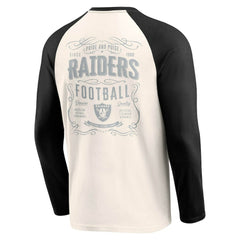 Las Vegas Raiders Darius Rucker Collection Raglan Henley T-Shirt Cream/Black | Fanatics