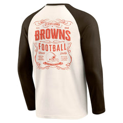 Cleveland Browns Darius Rucker Collection Raglan Henley T-Shirt Cream/Brown | Fanatics