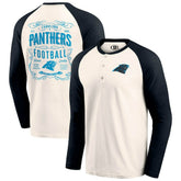 Carolina Panthers Darius Rucker Collection Raglan Henley T-Shirt Cream/Black | Fanatics