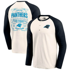 Carolina Panthers Darius Rucker Collection Raglan Henley T-Shirt Cream/Black | Fanatics
