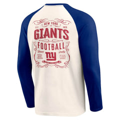 New York Giants Darius Rucker Collection Raglan Henley T-Shirt Cream/Royal | Fanatics