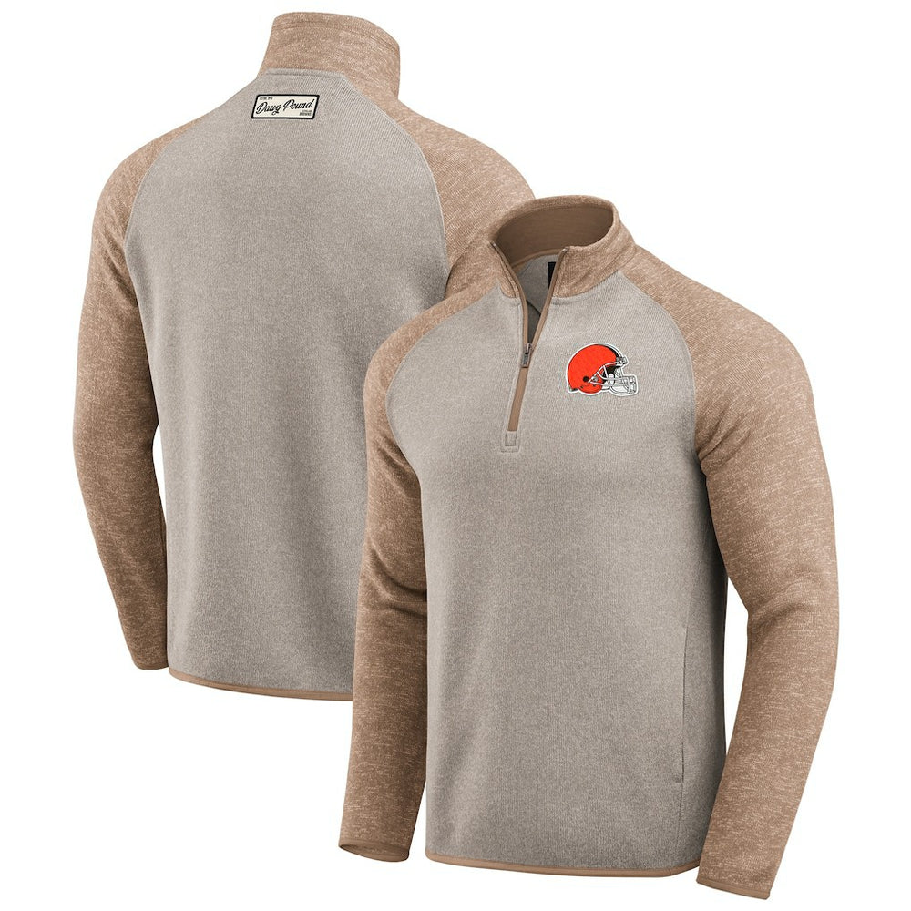 Cleveland Browns Darius Rucker Collection Tonal Quarter-Zip Jacket Tan | Fanatics