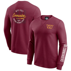 Washington Commanders Darius Rucker Collection Washed Waffle-Knit Long Sleeve T-Shirt Burgundy | Fanatics