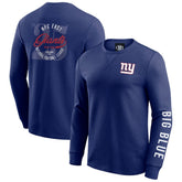New York Giants Darius Rucker Collection Washed Waffle-Knit Long Sleeve T-Shirt Royal | Fanatics