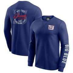 New York Giants Darius Rucker Collection Washed Waffle-Knit Long Sleeve T-Shirt Royal | Fanatics