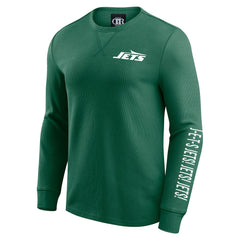 New York Jets Darius Rucker Collection Washed Waffle-Knit Long Sleeve T-Shirt Green | Fanatics