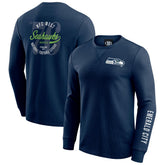 Seattle Seahawks Darius Rucker Collection Washed Waffle-Knit Long Sleeve T-Shirt College Navy | Fanatics