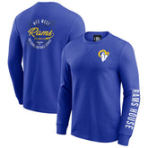 Los Angeles Rams Darius Rucker Collection Washed Waffle-Knit Long Sleeve T-Shirt Royal | Fanatics