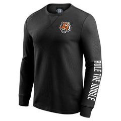 Cincinnati Bengals Darius Rucker Collection Washed Waffle-Knit Long Sleeve T-Shirt Black | Fanatics