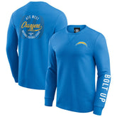 Los Angeles Chargers Darius Rucker Collection Washed Waffle-Knit Long Sleeve T-Shirt Powder Blue | Fanatics