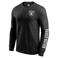 Las Vegas Raiders Darius Rucker Collection Washed Waffle-Knit Long Sleeve T-Shirt Black | Fanatics