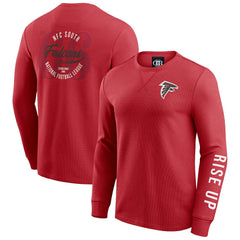 Atlanta Falcons Darius Rucker Collection Washed Waffle-Knit Long Sleeve T-Shirt Red | Fanatics