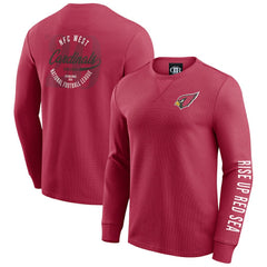 Arizona Cardinals Darius Rucker Collection Washed Waffle-Knit Long Sleeve T-Shirt Red | Fanatics
