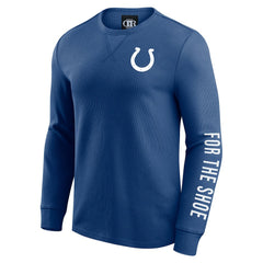 Indianapolis Colts Darius Rucker Collection Washed Waffle-Knit Long Sleeve T-Shirt Royal | Fanatics