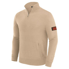 Cleveland Browns J. Palmer Franchise Quarter-Zip Sweater Tan | NFL