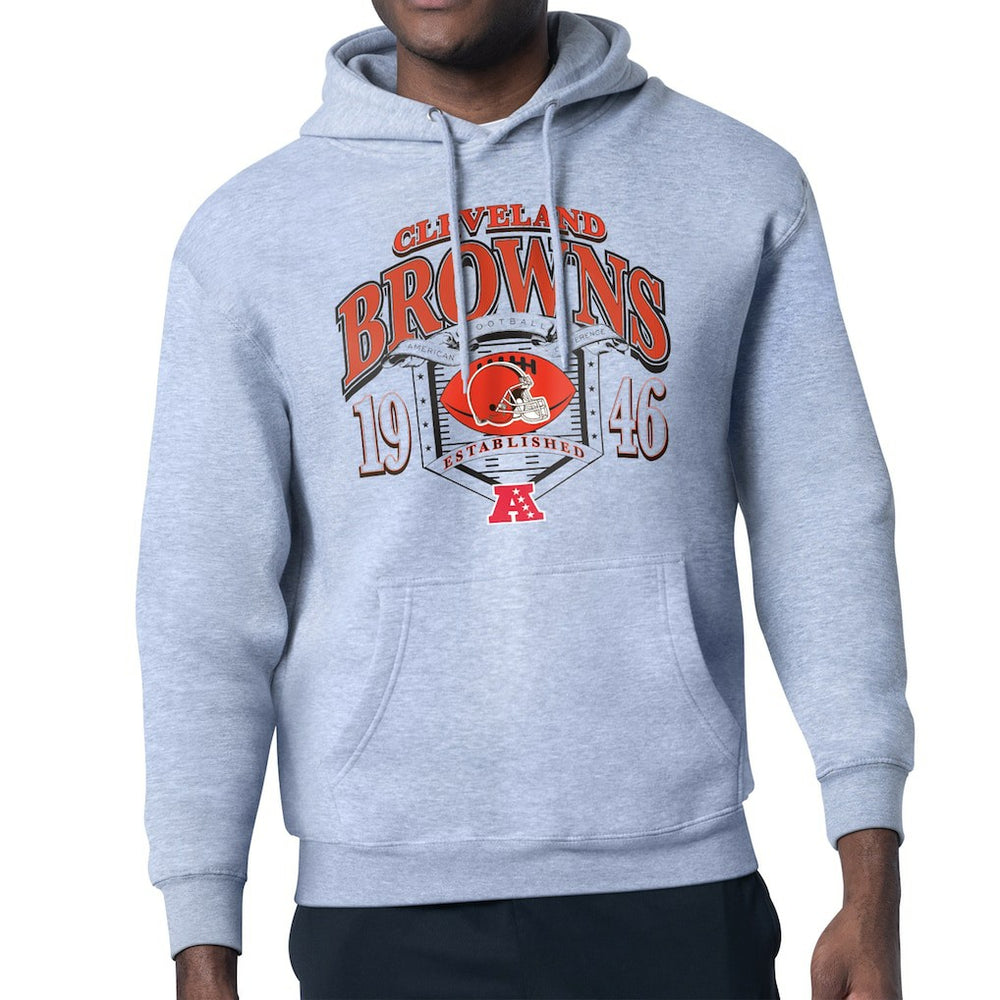 Cleveland Browns Starter 80s Retro Pullover Hoodie Heather Gray | NFL