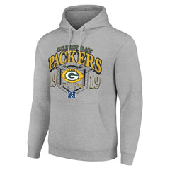 Green Bay Packers Starter 80s Retro Pullover Hoodie Heather Gray | NFL
