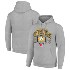 Pittsburgh Steelers Starter 80s Retro Pullover Hoodie Heather Gray | NFL
