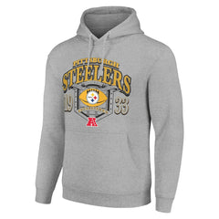 Pittsburgh Steelers Starter 80s Retro Pullover Hoodie Heather Gray | NFL