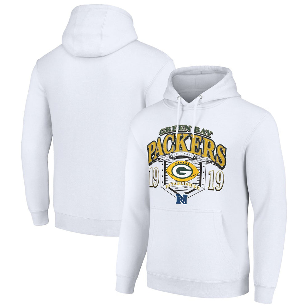 Green Bay Packers Starter 80s Retro Pullover Hoodie White | NFL