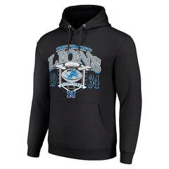 Detroit Lions Starter 80s Retro Pullover Hoodie Black | NFL