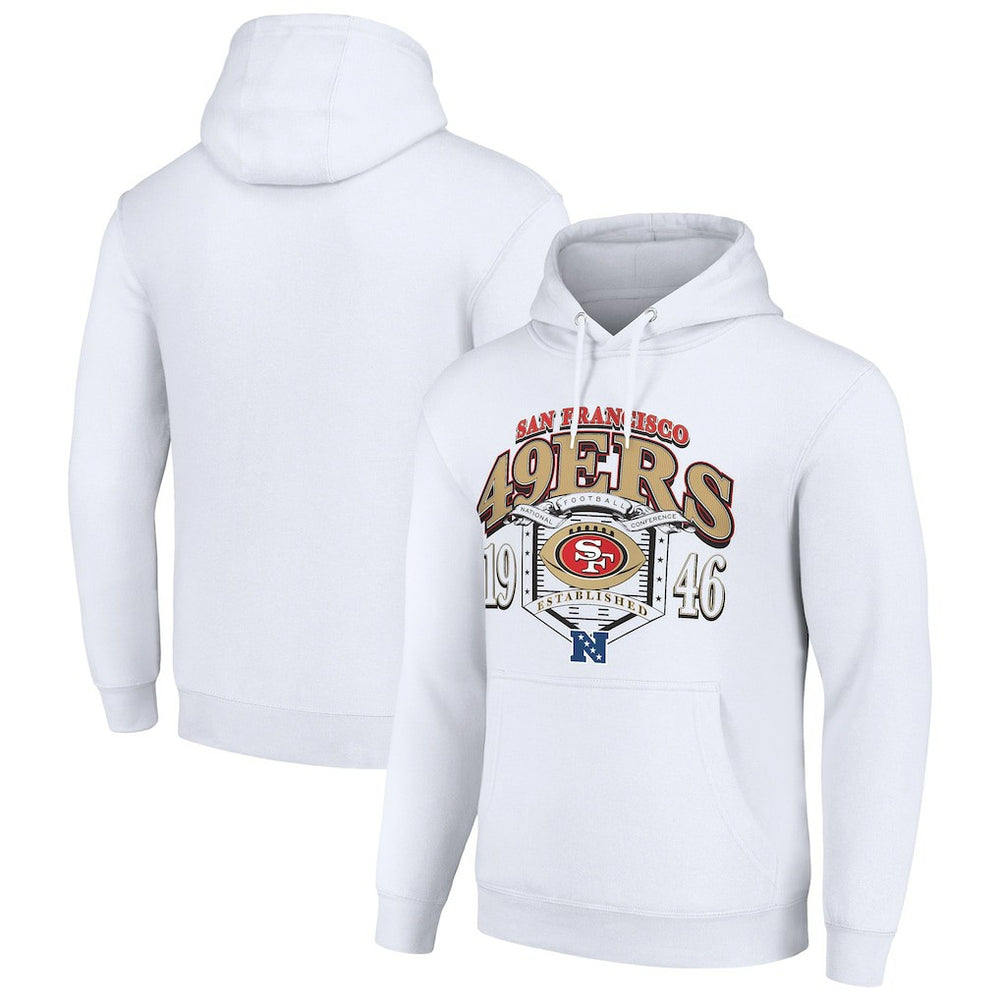 San Francisco 49ers Starter 80s Retro Pullover Hoodie White | NFL