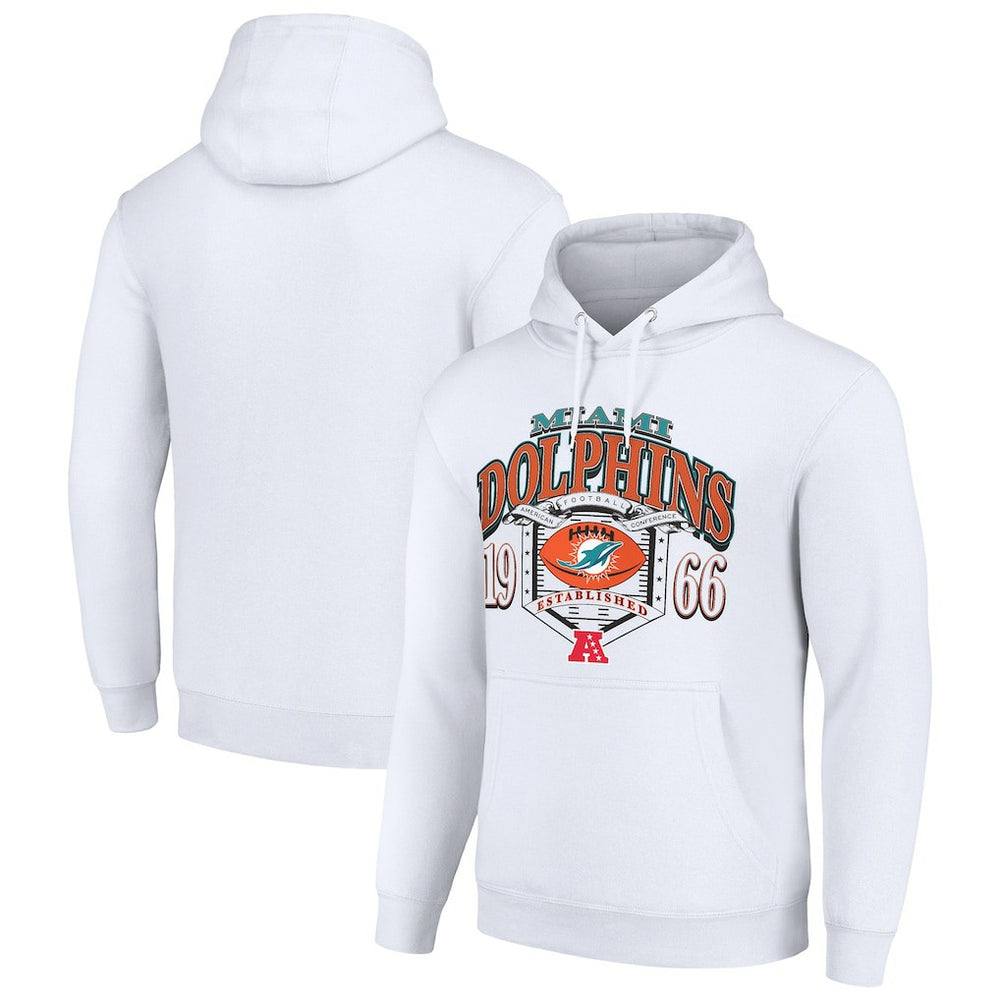 Miami Dolphins Starter 80s Retro Pullover Hoodie White | NFL