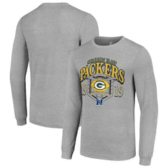 Green Bay Packers Starter Retro Long Sleeve Graphic T-Shirt Heather Gray | NFL