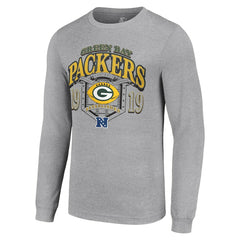 Green Bay Packers Starter Retro Long Sleeve Graphic T-Shirt Heather Gray | NFL