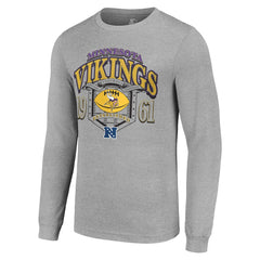 Minnesota Vikings Starter Retro Long Sleeve Graphic T-Shirt Heather Gray | NFL